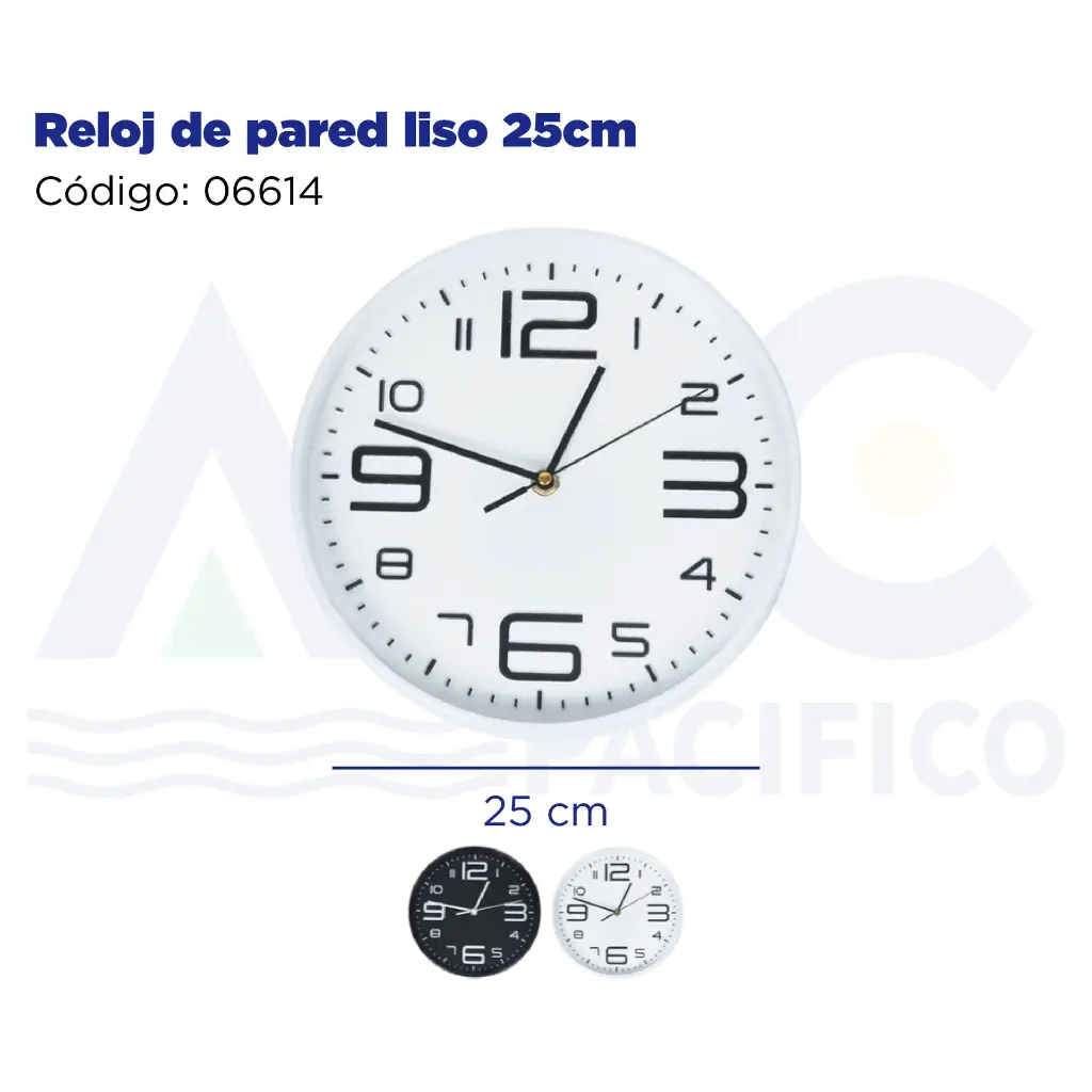 Reloj de pared liso 25cm