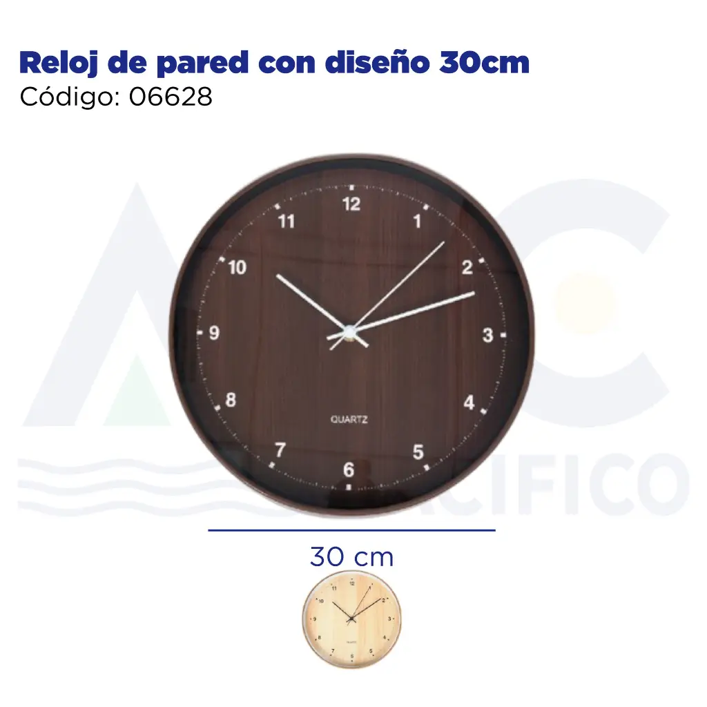 Reloj de pared con diseño 30cm
