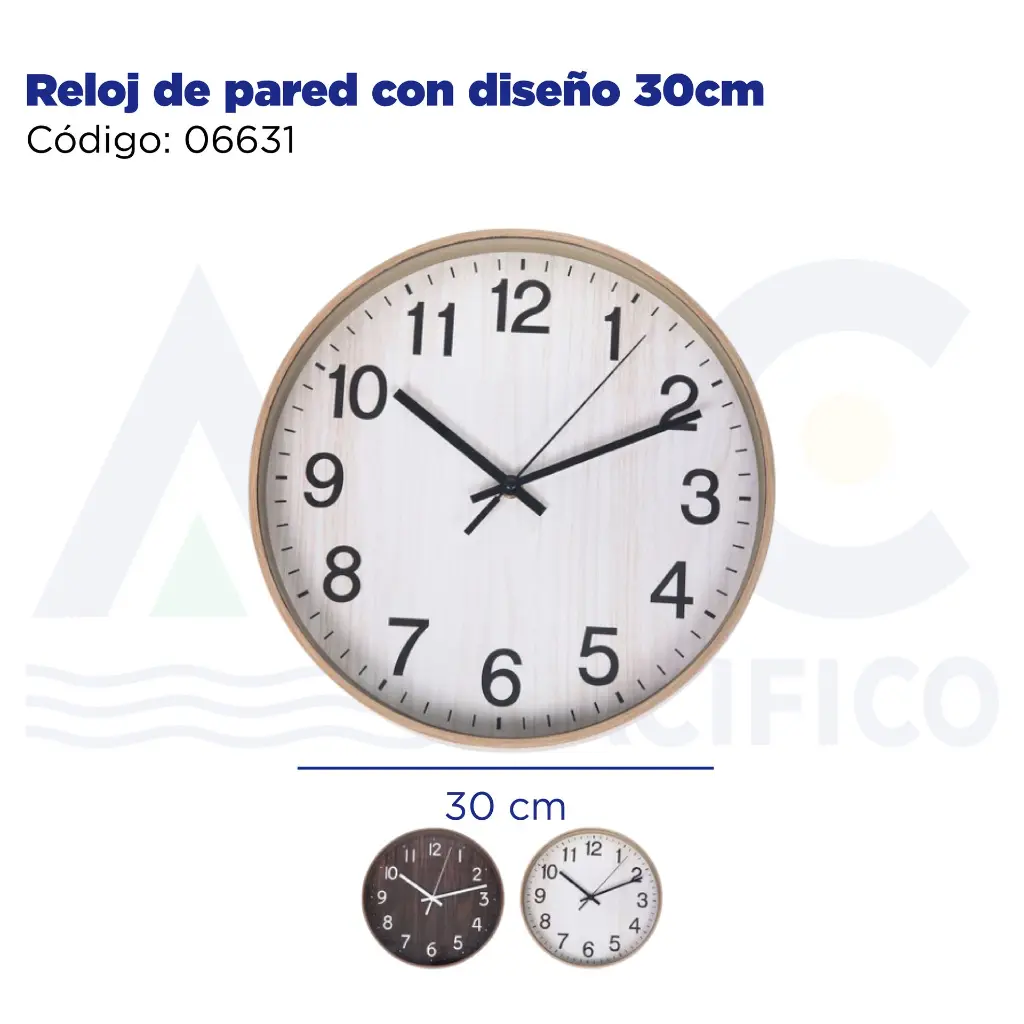 Reloj de pared con diseño 30cm