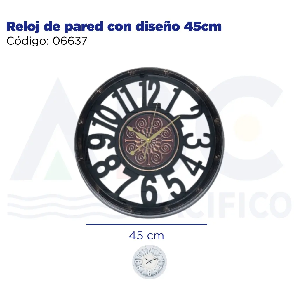 Reloj de pared con diseño 45cm
