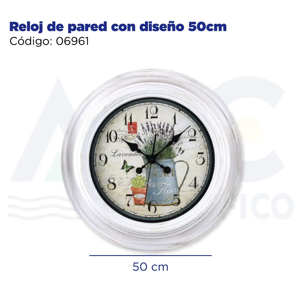 Reloj de pared con diseño 50cm