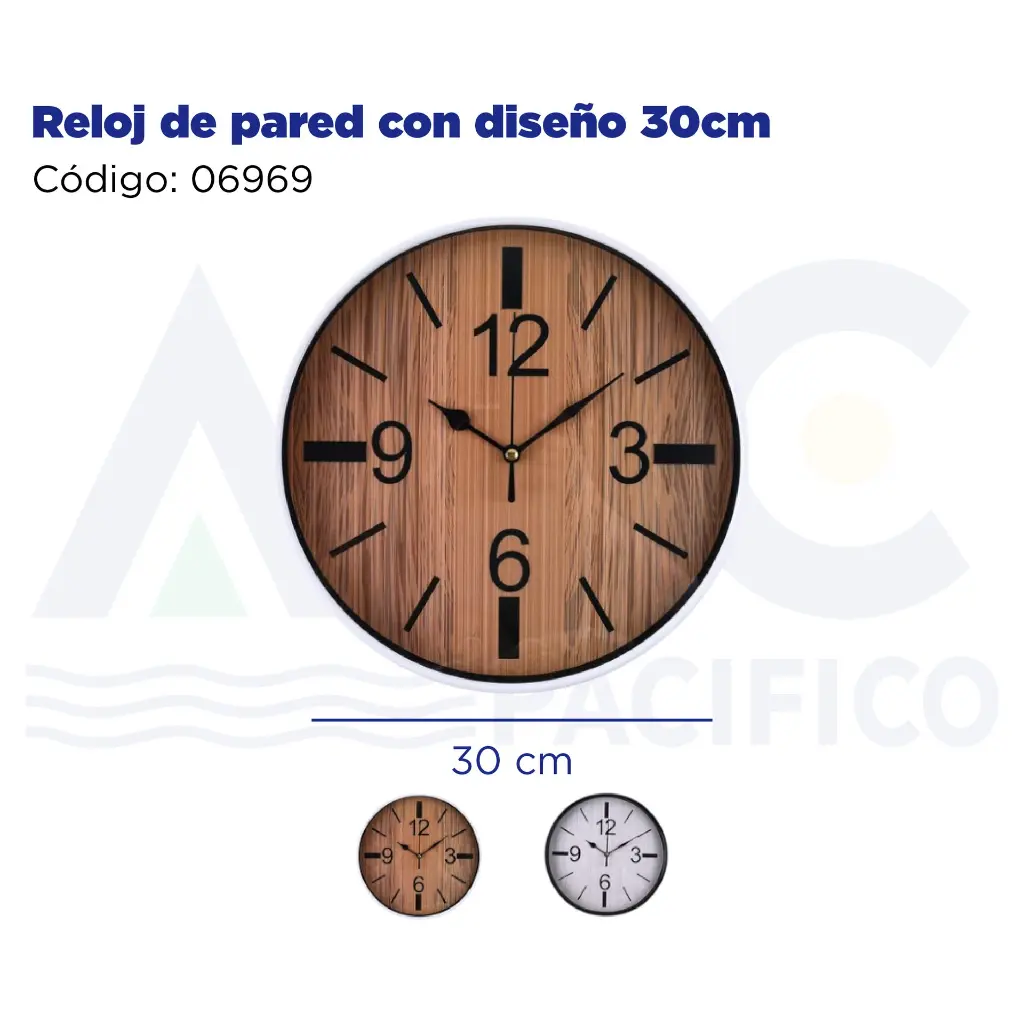 Reloj de pared con diseño 30cm
