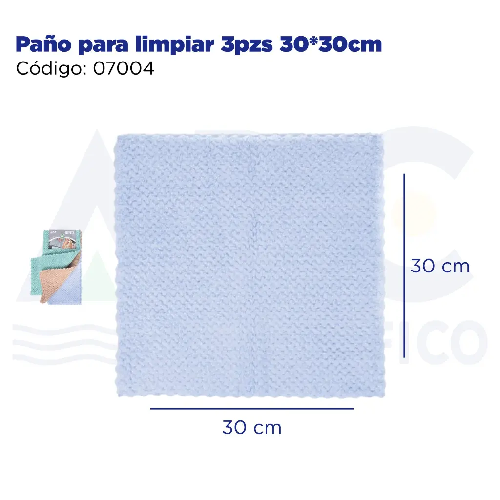 Paño para limpiar 3pzs 30*30cm