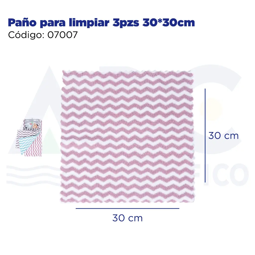 Paño para limpiar 3pzs 30*30cm