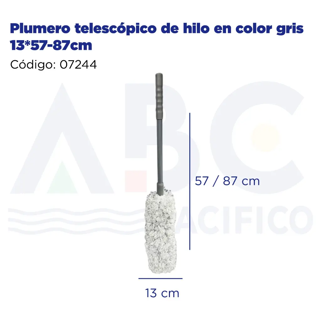 Plumero telescópico de hilo en color gris 13*57-87cm