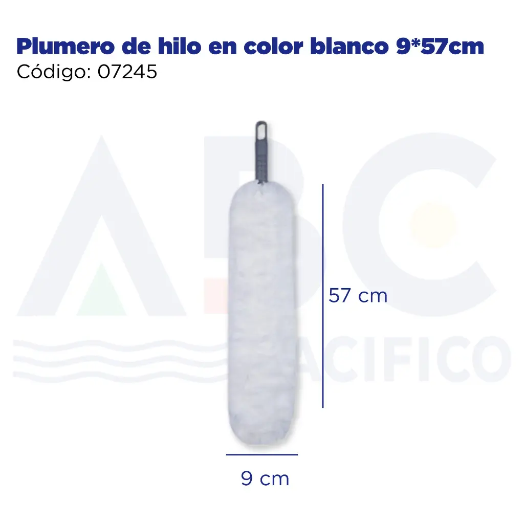 Plumero de hilo en color blanco 9*57cm