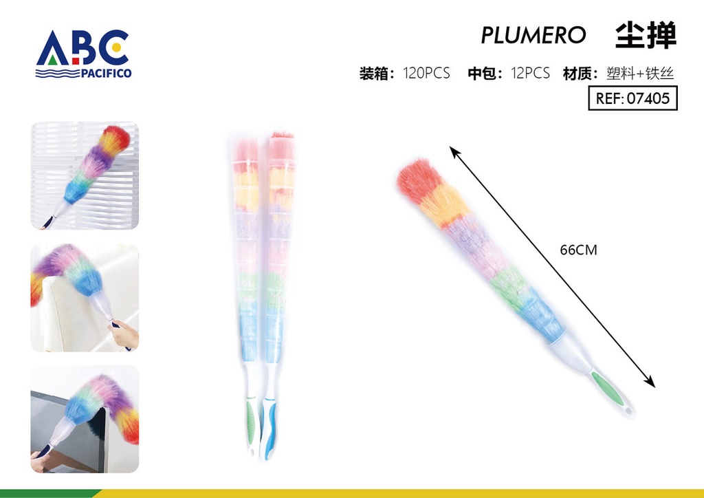 Plumero sacudidor flexible atrapa polvo de 6 colores 66cm