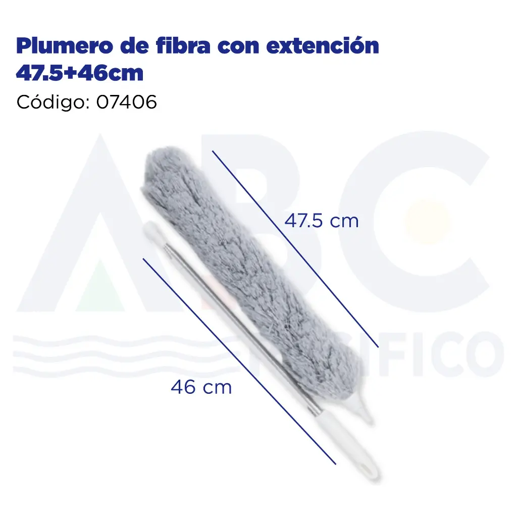 plumero de fibra con extención 47.5+46cm