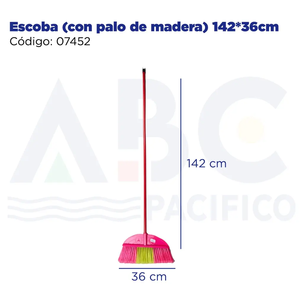 Escoba (con palo de madera) 142*36cm