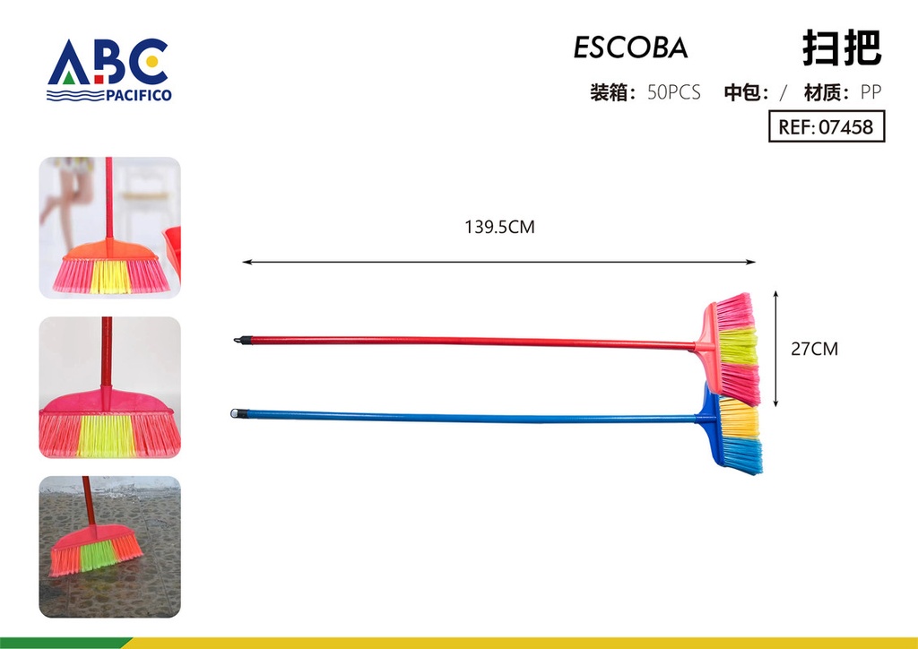 Escoba (con palo de madera) 139.5*27cm