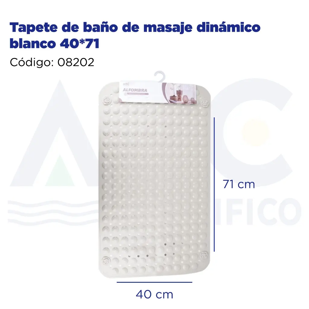 Tapete de baño de masaje dinámico blanco 40*71