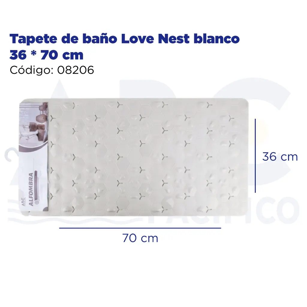 Tapete de baño Love Nest blanco 36 * 70 cm
