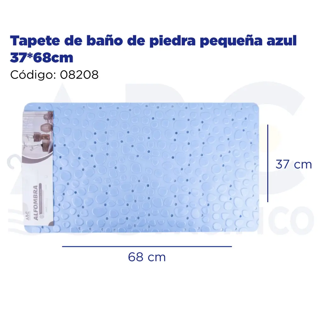 Tapete de baño de piedra pequeña azul 37*68cm