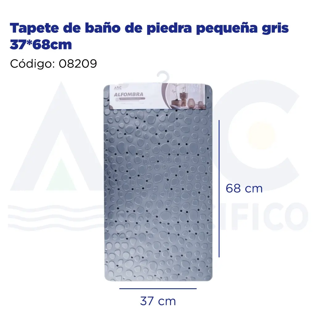 Tapete de baño de piedra pequeña gris 37*68cm