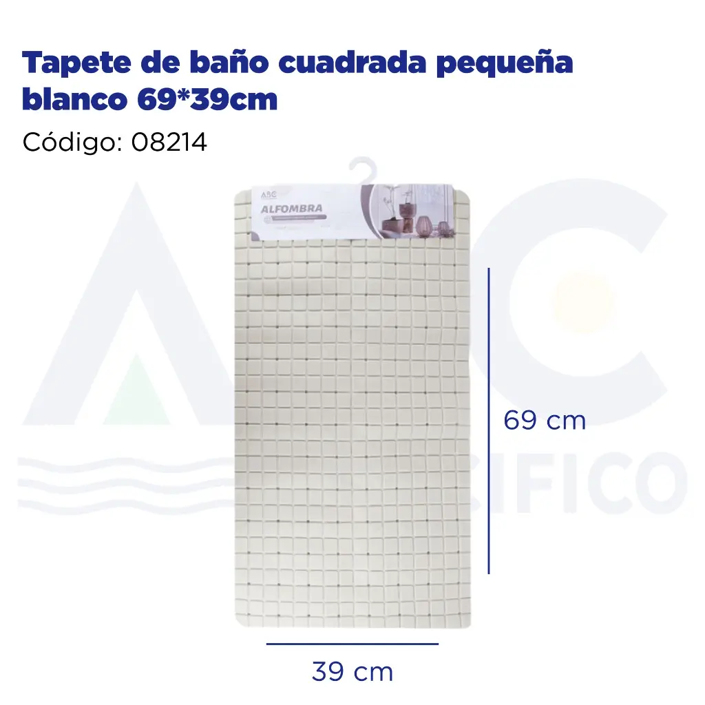 Tapete de baño cuadrada pequeña blanco 69*39cm