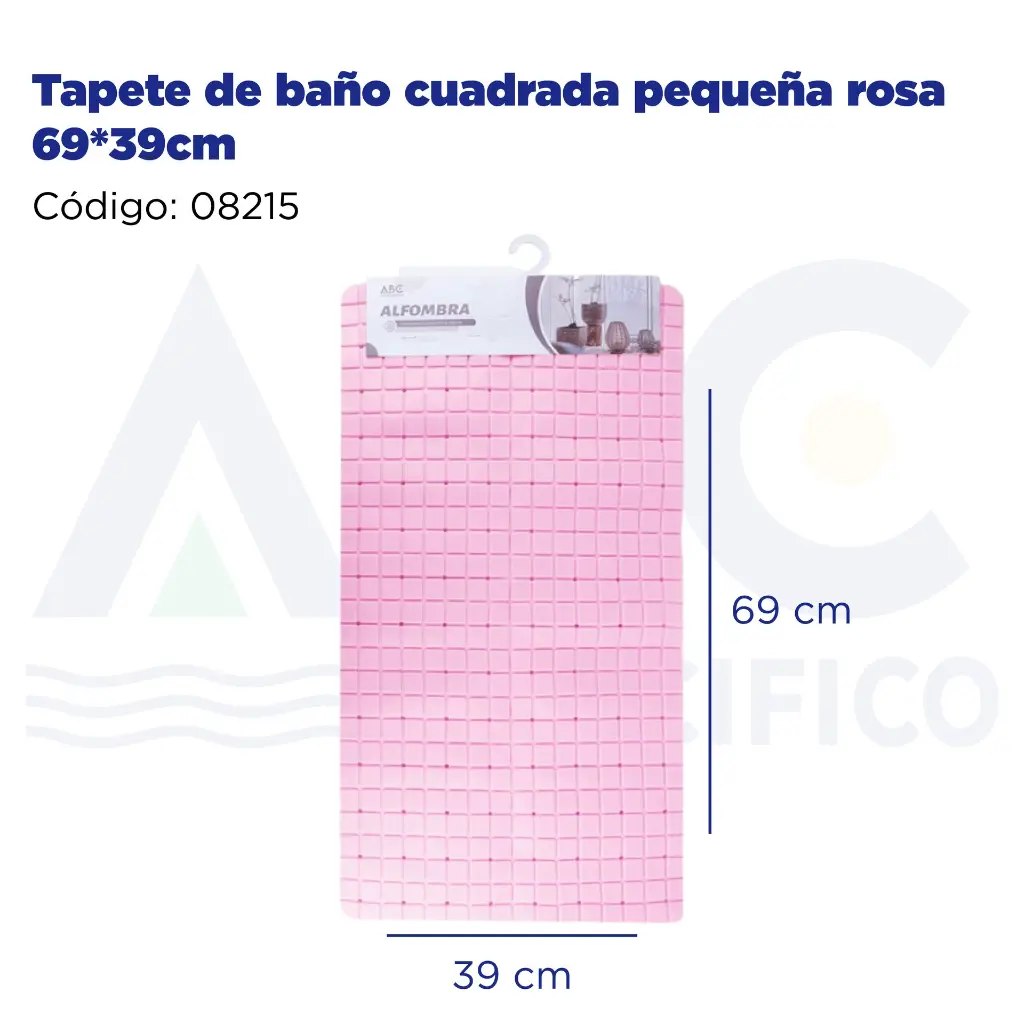 Tapete de baño cuadrada pequeña rosa 69*39cm