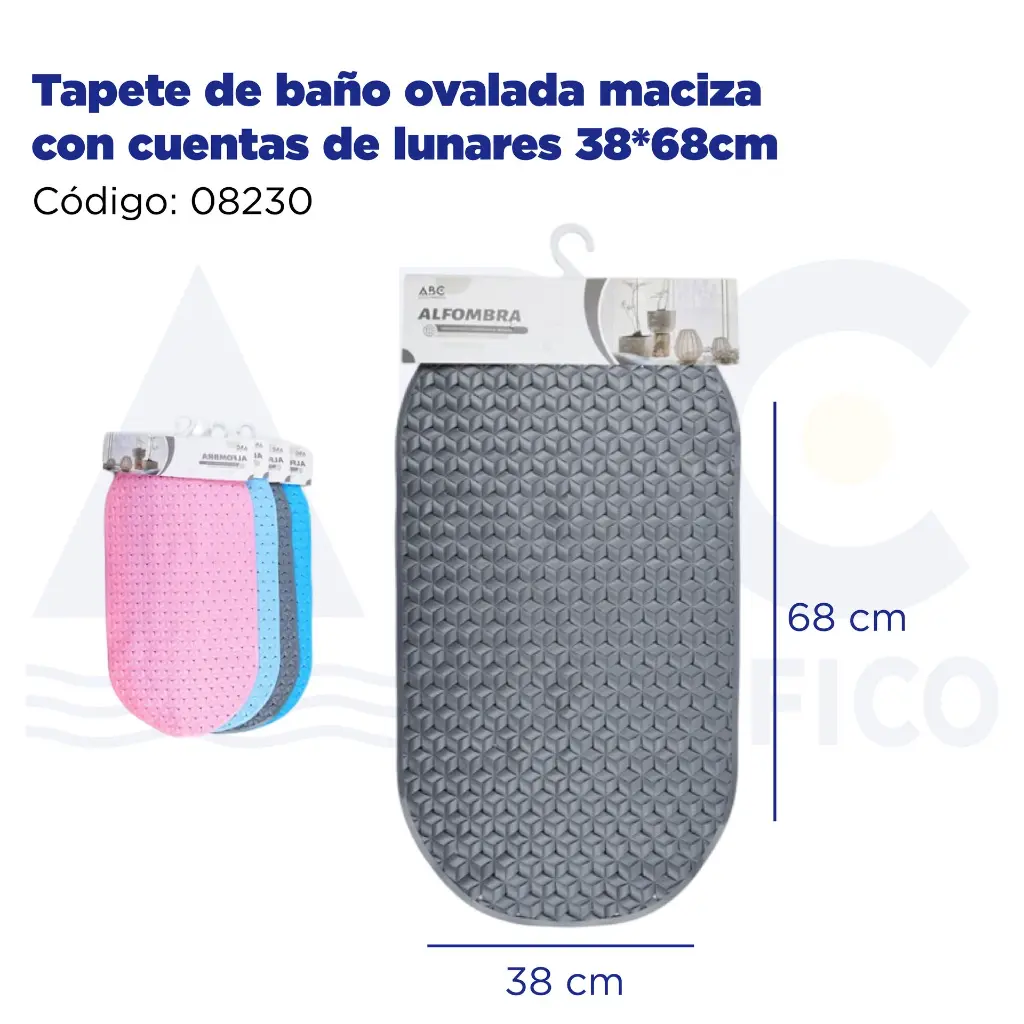 Tapete de baño ovalada maciza con cuentas de lunares 38*68cm