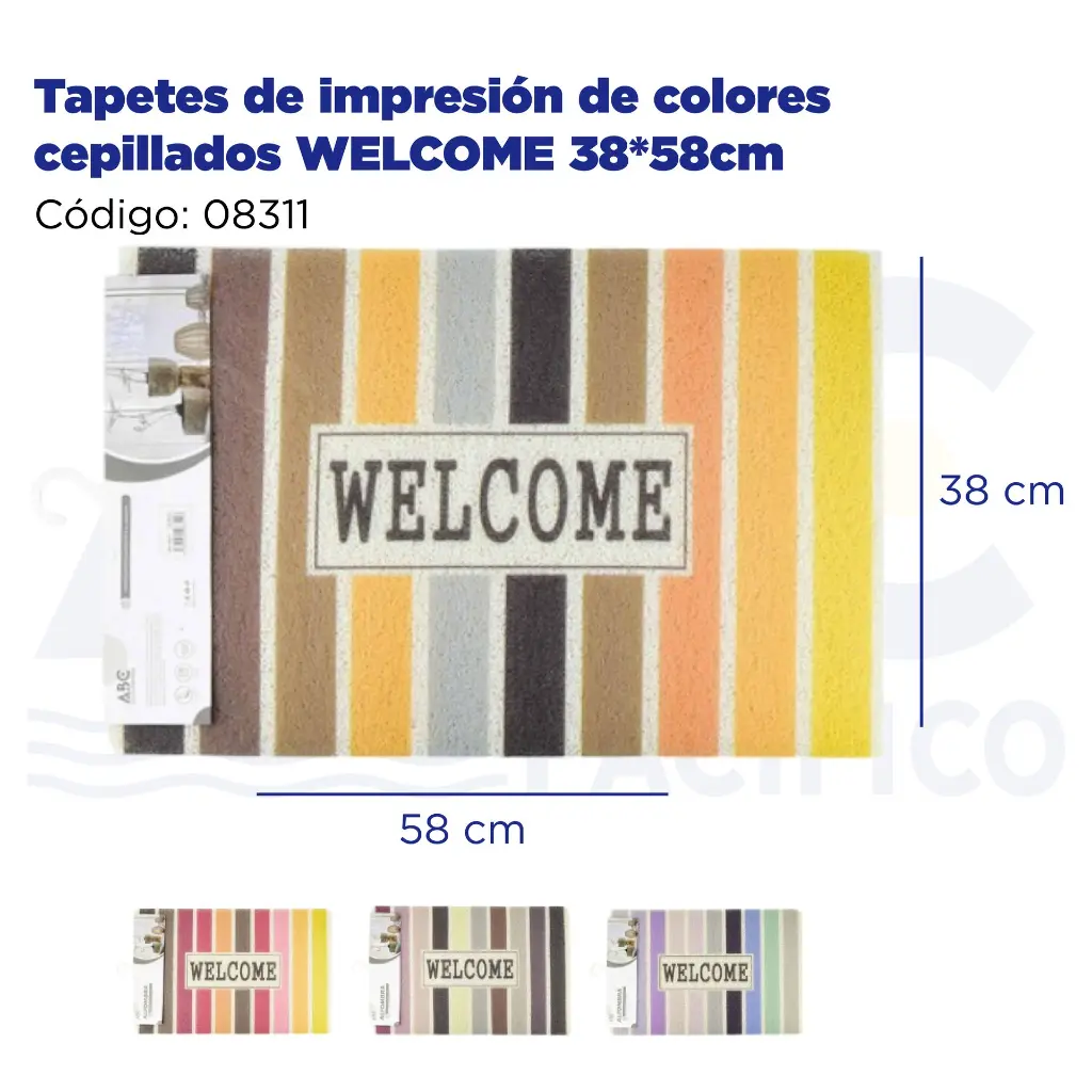 Tapetes de impresión de colores cepillados WELCOME 38*58cm