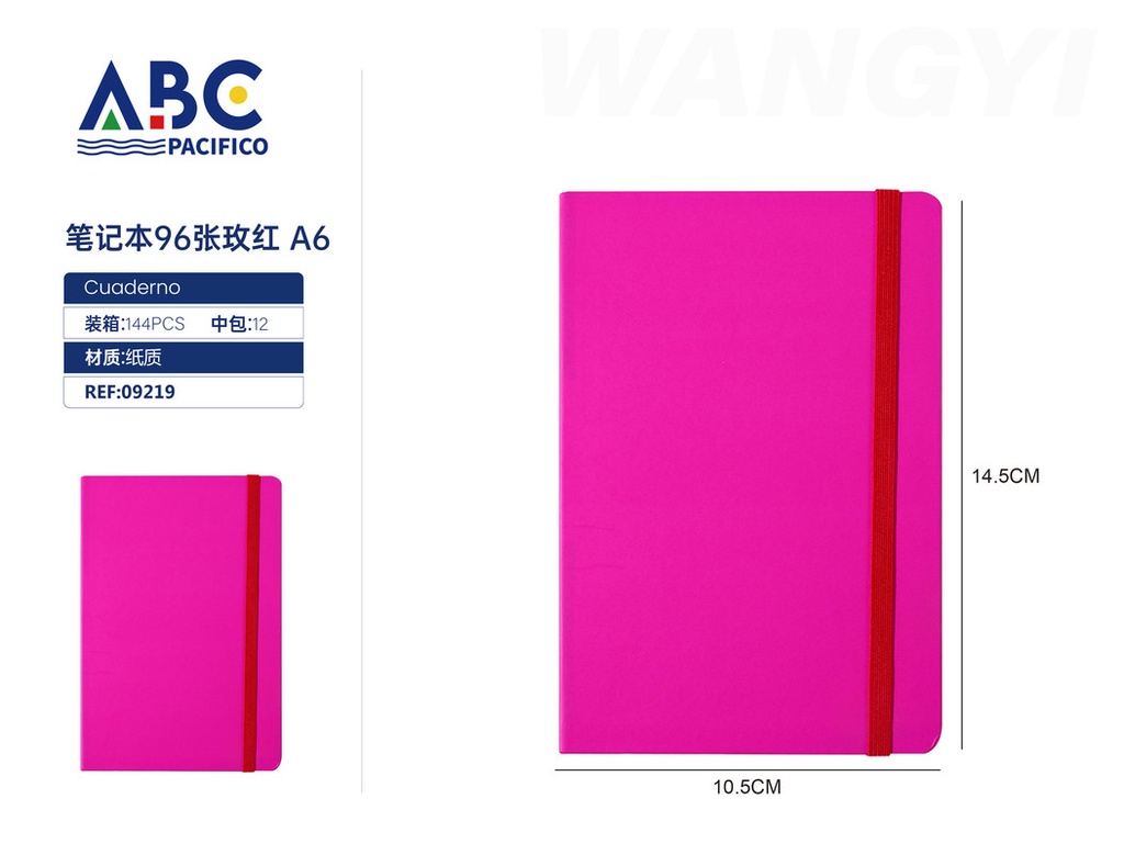 Cuaderno 96 hojas 80G Rosa A6