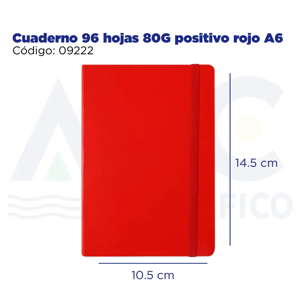 Cuaderno 96 hojas 80G positivo rojo A6