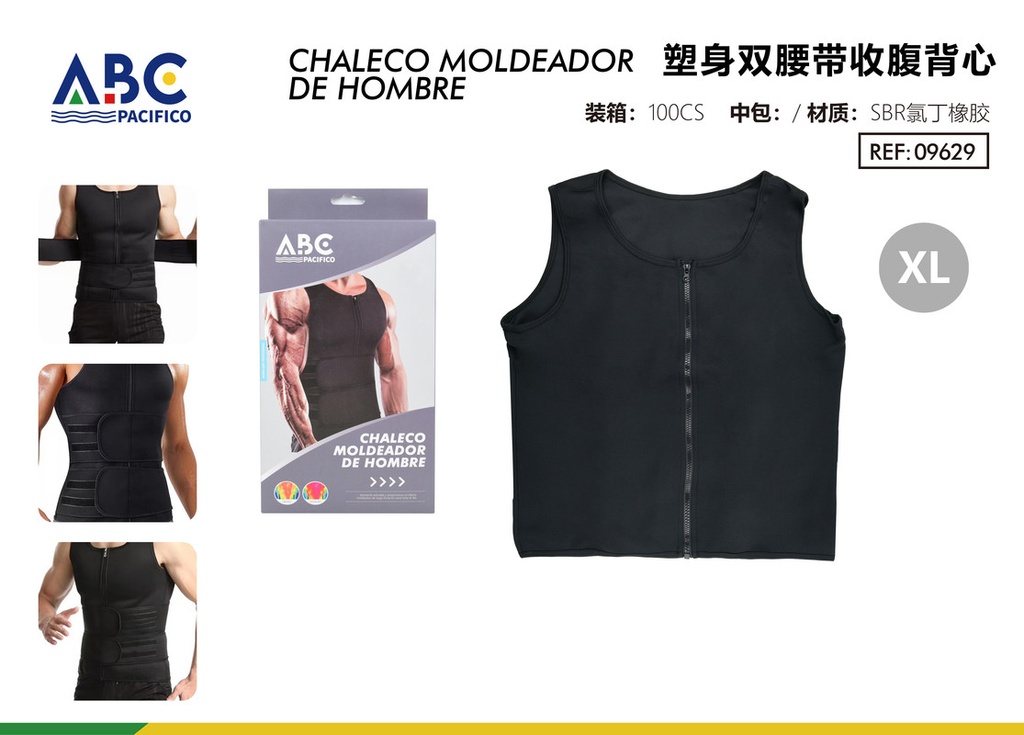 Chaleco de control abdominal de doble cinturón talla XL