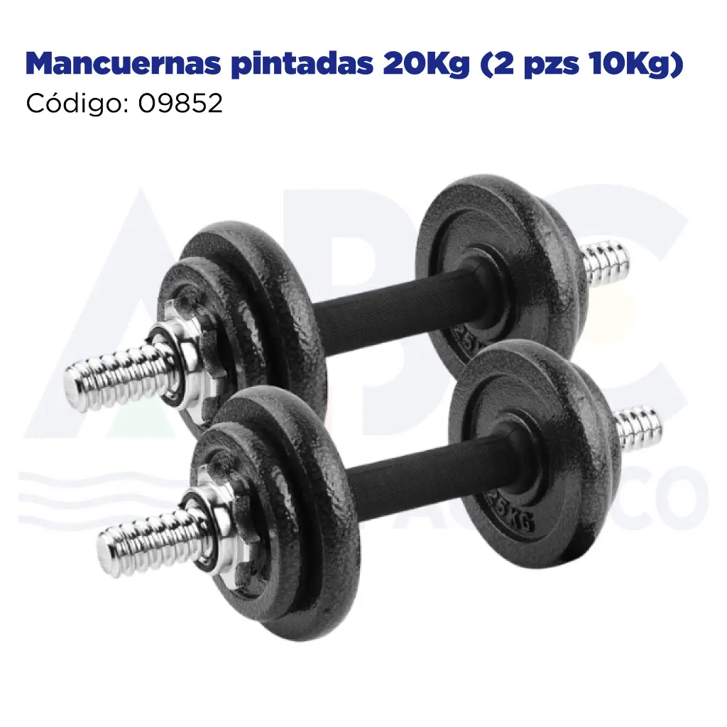 Mancuernas pintadas 20Kg (2 pzs 10Kg)