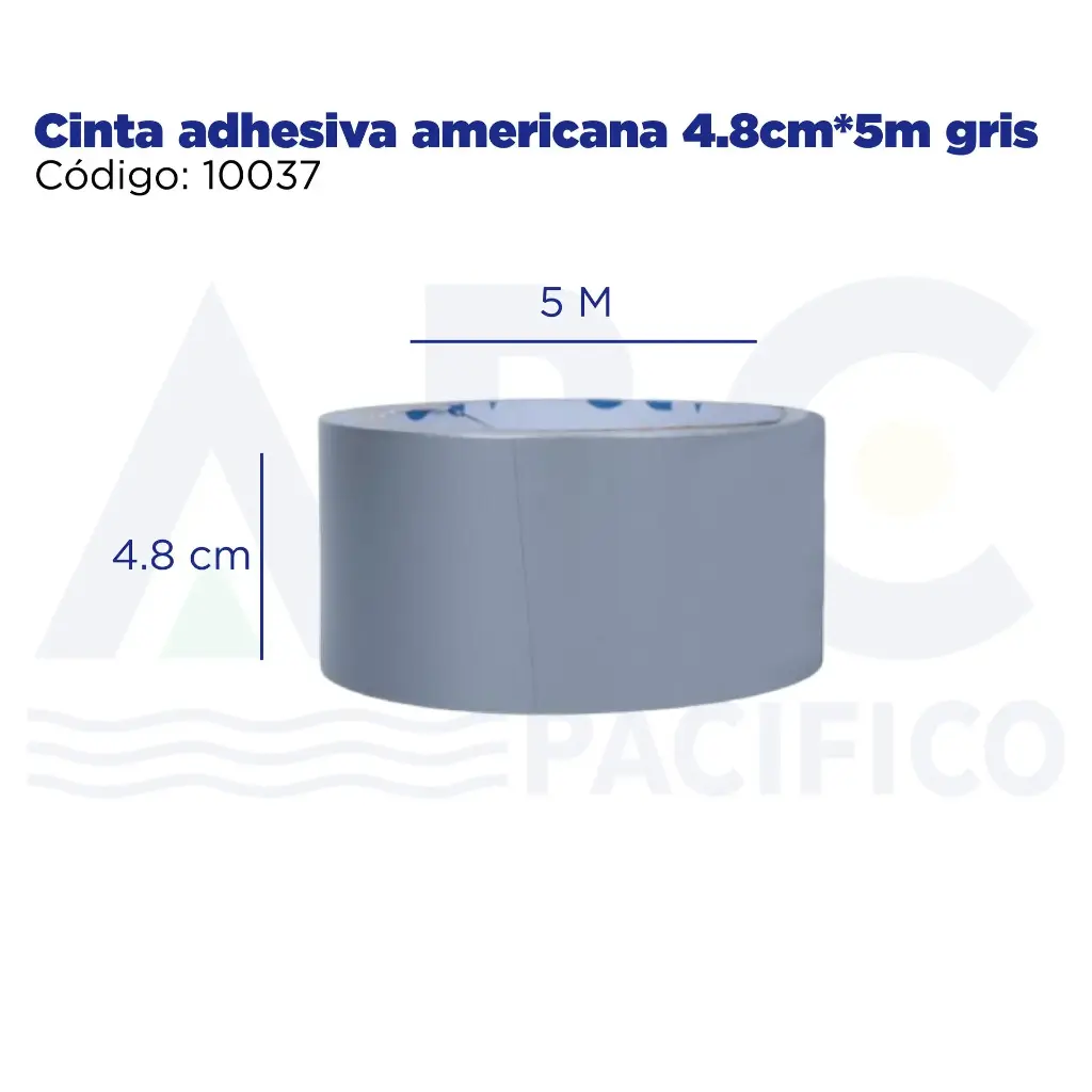 [10037] Cinta adhesiva americana 4.8*5 gris