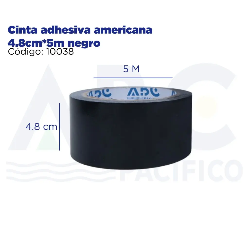 [10038] Cinta adhesiva americana 4.8*5 negro