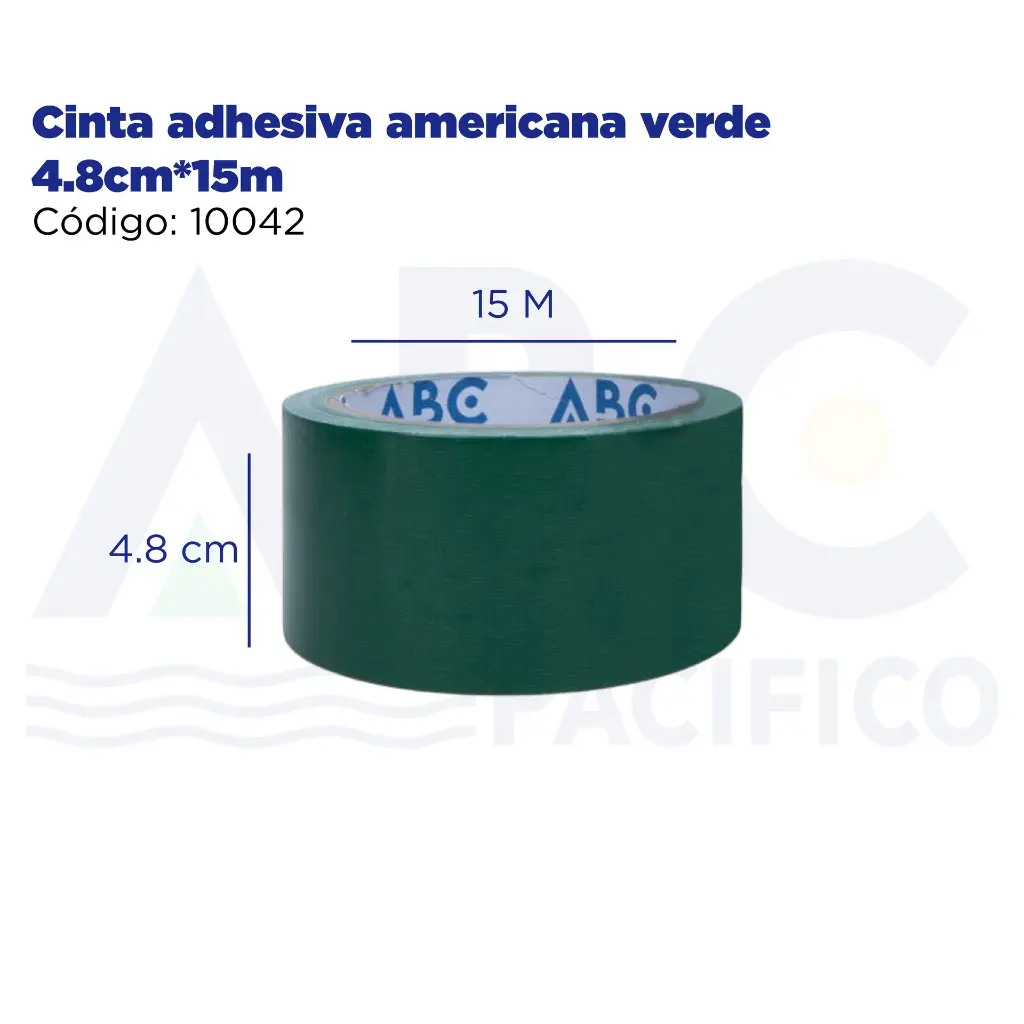 Cinta adhesiva americana verde 4.8*5