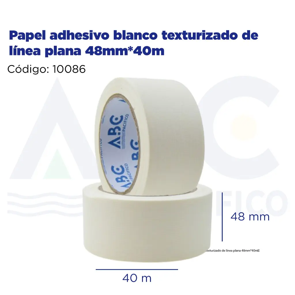 Papel adhesivo blanco texturizado de línea plana 48mm*40m