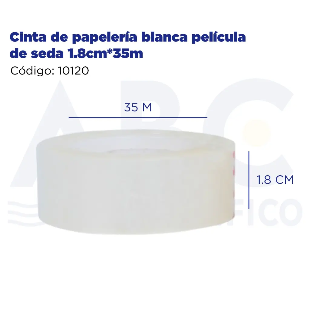Cinta de papelería blanca película de seda 1.8cm*35m