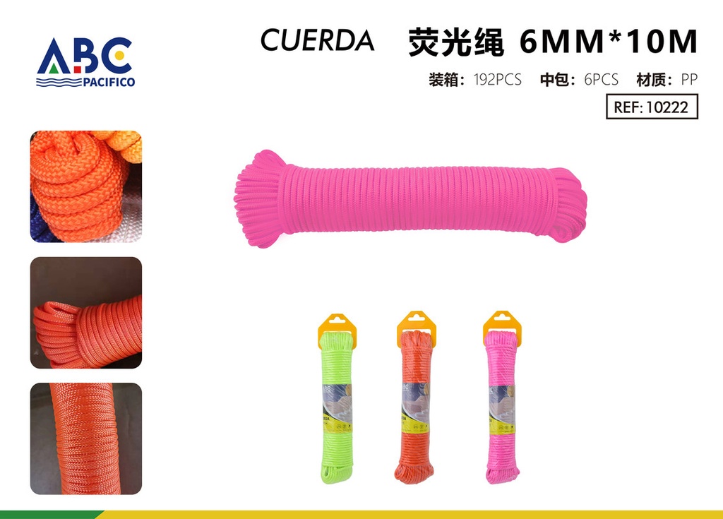 Cuerda fluorescente 6mm*10m