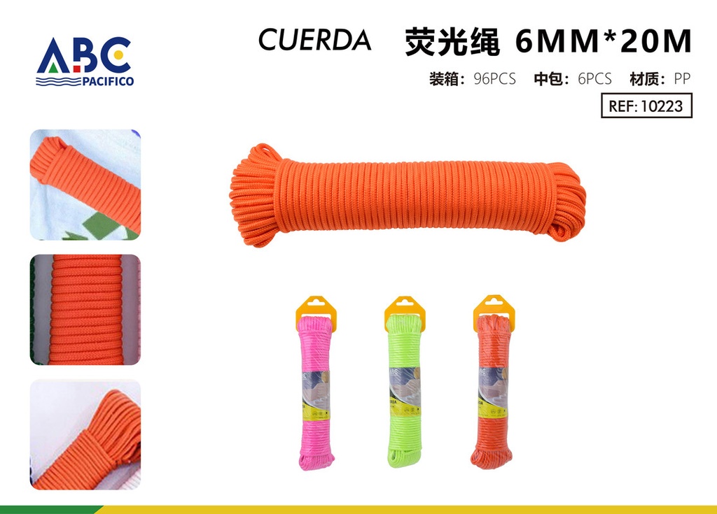 Cuerda fluorescente 6mm*20m