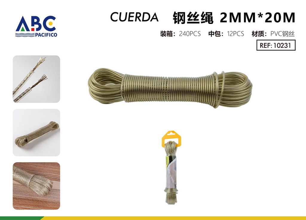 Cable de acero 2mm*20m