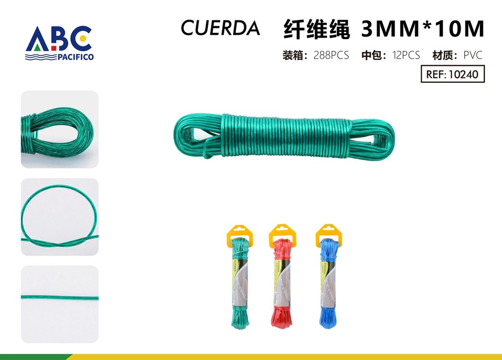 Cuerda de fibra 3mm*10m