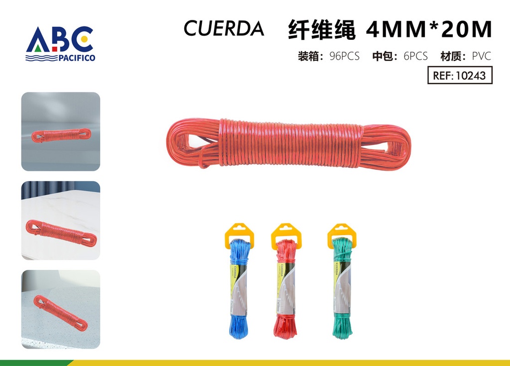 Cuerda de fibra 4mm*20m