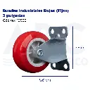 [10532] Ruedas Industriales Rojas (Fijas) 3 pulgadas