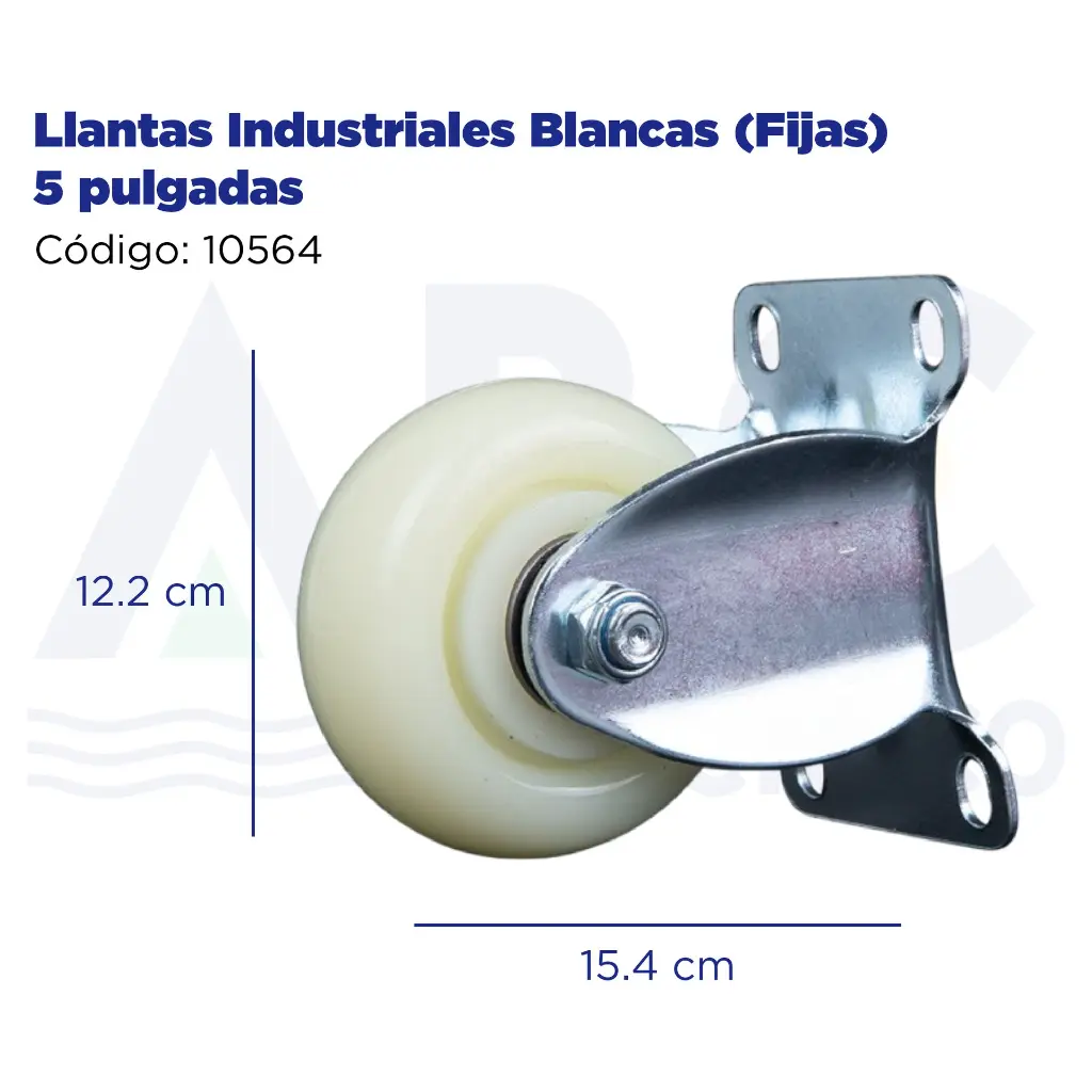 Llantas Industriales Blancas (Fijas) 5 pulgadas