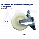 Rueda industrial blanca (cardán) de 4 pulgadas