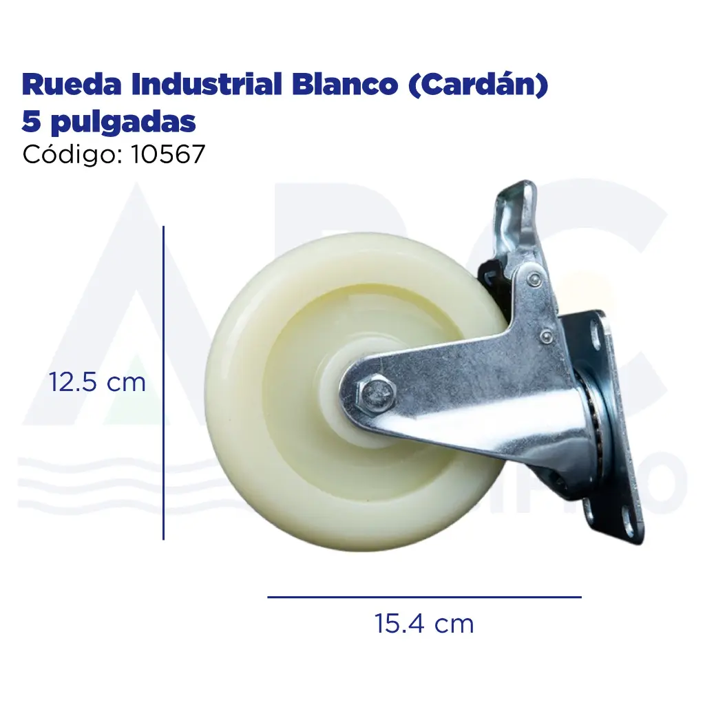 Rueda Industrial Blanco (Cardán) 5 pulgadas