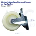 Llantas industriales blancas (frenos) de 4 pulgadas