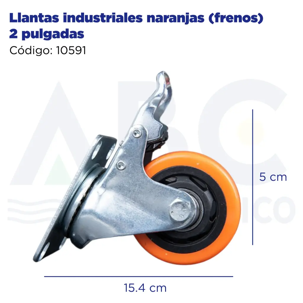 Llantas industriales naranjas (frenos) 2 pulgadas