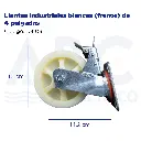 Llantas industriales blancas (frenos) de 4 pulgadas