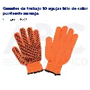 Guantes de trabajo 10 agujas hilo de color punteado naranja