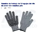 Guantes de trabajo de 10 agujas de hilo de color con cuentas gris