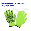 Guantes de trabajo 10 agujas hilo de color perlas verde