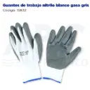 Guantes de trabajo nitrilo blanco gasa gris