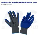 Guantes de trabajo Nitrilo gris gasa azul