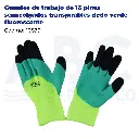 Guantes de trabajo de 13 pines semicolgados transpirables dedo verde fluorescente