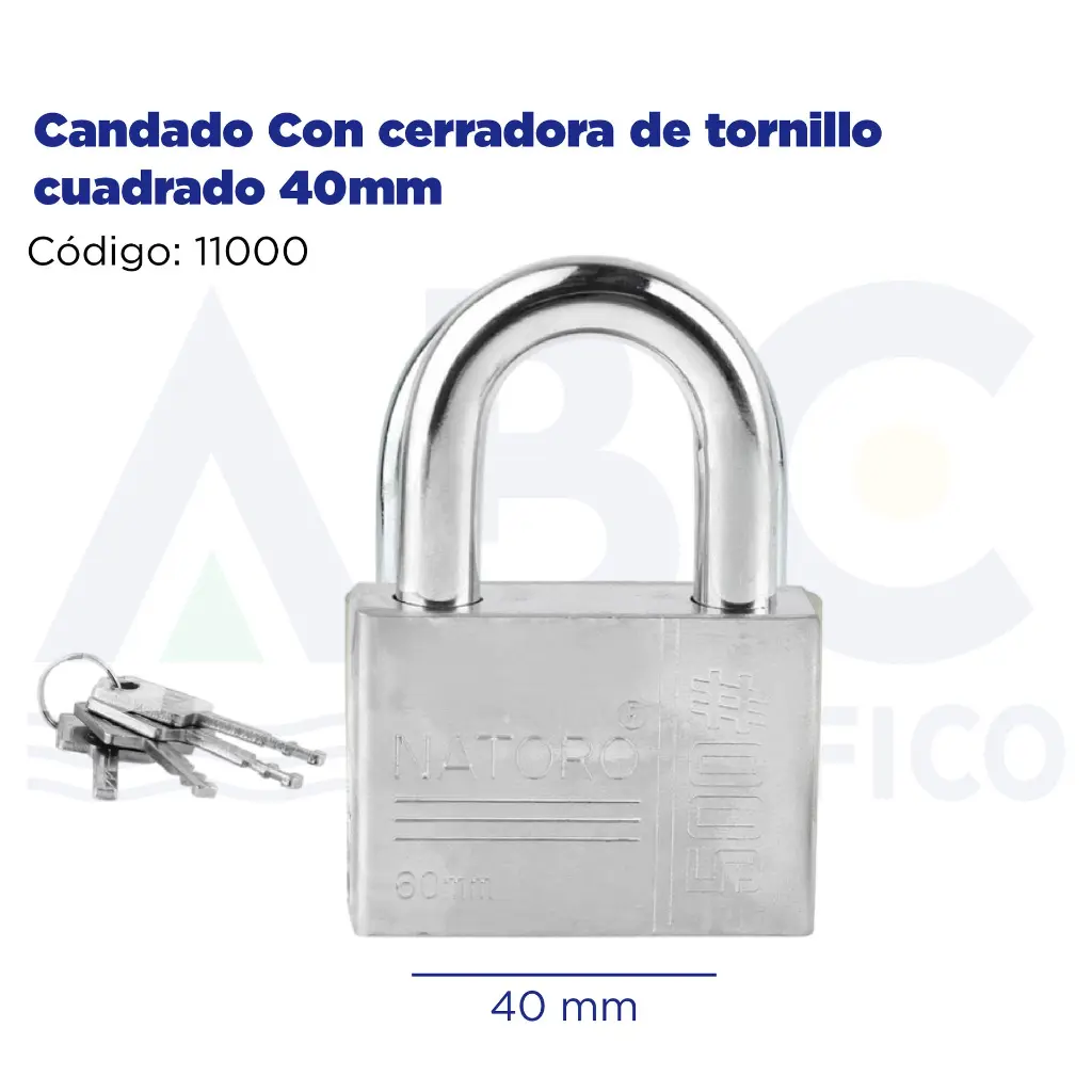 Candado Con cerradora de tornillo cuadrado 40mm